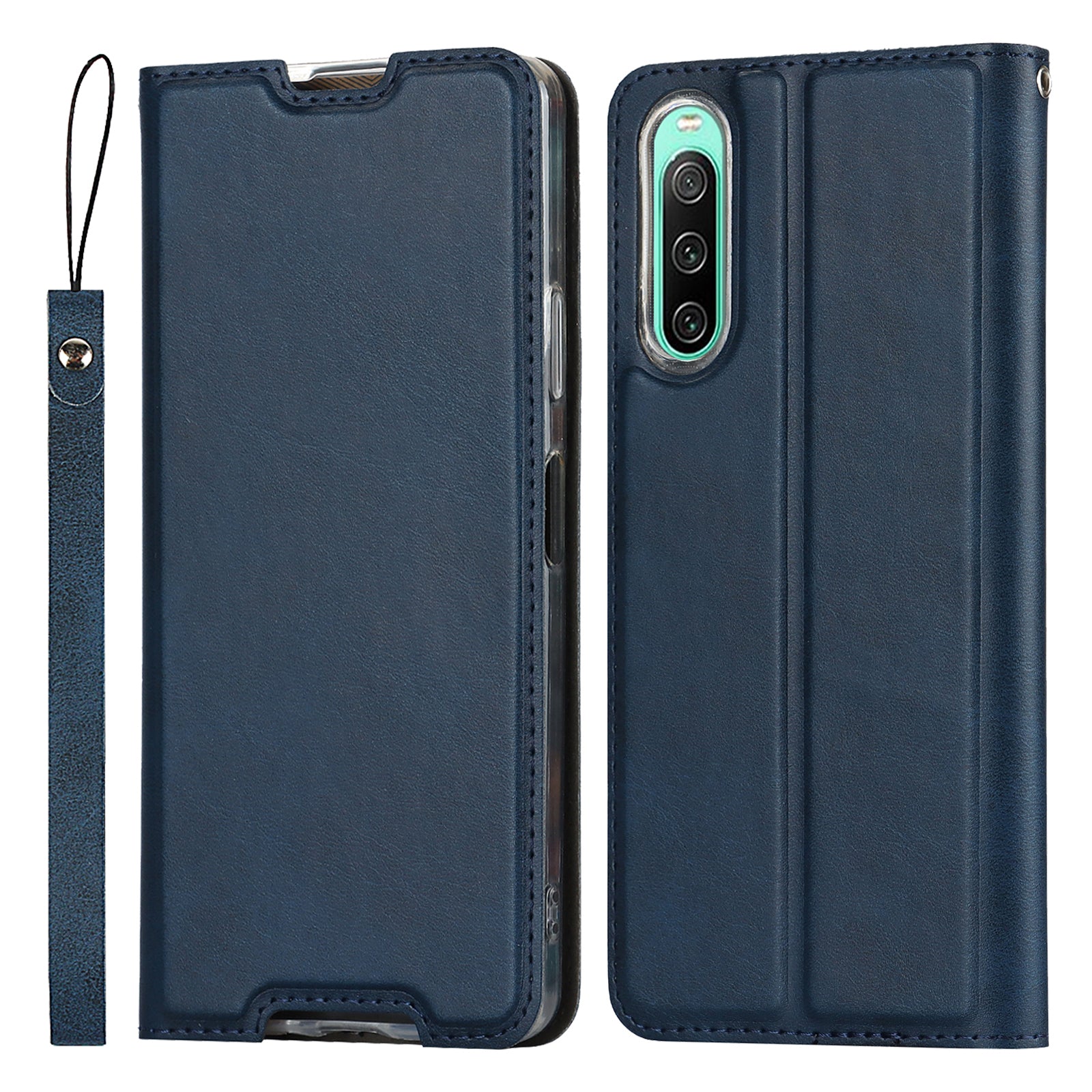 PU Leather Phone Case For Sony Xperia 10 IV 5G Calf Texture Cell Phone Cover with Card Holder Stand PU Leather Phone Case For Sony Xperia 10 IV 5G Calf Texture Cell Phone Cover with Card Holder Stand